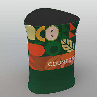 Illuminated 140g 180g Fabric Portable Reception Desks Pop Up Counter Table For Exhibition