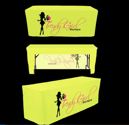 4ft 6ft Trade Show Table Throw Event Exhibition Polyester Custom Table Cloth Printing