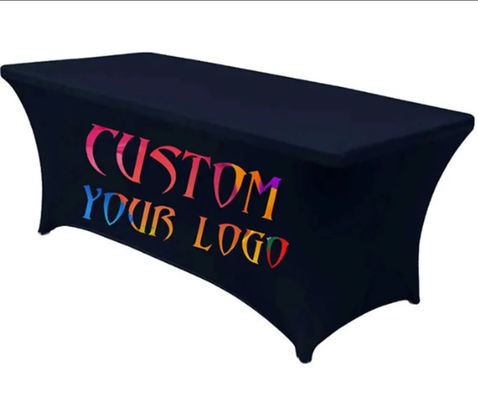 4ft 6ft Trade Show Table Throw Event Exhibition Polyester Custom Table Cloth Printing