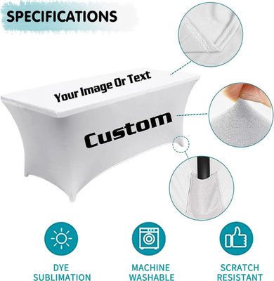 4ft 6ft Trade Show Table Throw Event Exhibition Polyester Custom Table Cloth Printing