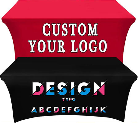 4ft 6ft Trade Show Table Throw Event Exhibition Polyester Custom Table Cloth Printing