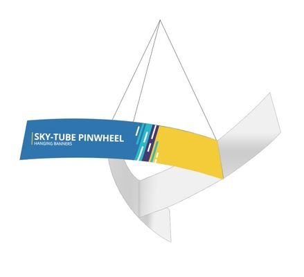 EZ Sky Tube Pinwheel Trade Show Hanging Banners From Overpass 48Ibs