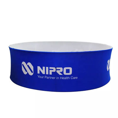 Square Ceiling Overhead Hanging Trade Show Signs Curved Fabric Display Stand